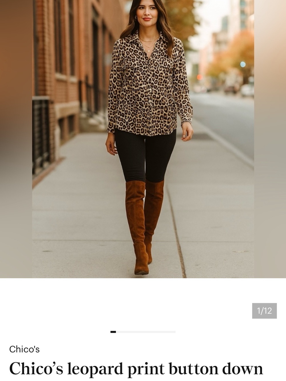 Chico’s leopard print button down